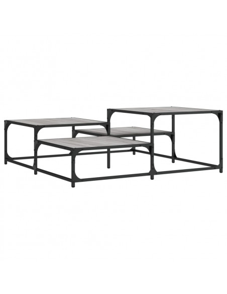 Tavolino Salotto Grigio Sonoma 107x107x40 cm Legno Multistrato