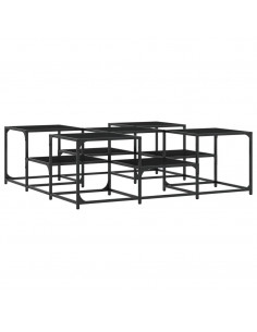 Tavolino da Salotto Nero 121x121x40 cm in Legno Multistrato 2