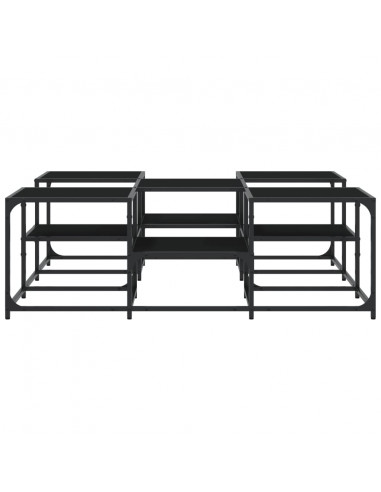 Tavolino da Salotto Nero 121x121x40 cm in Legno Multistrato