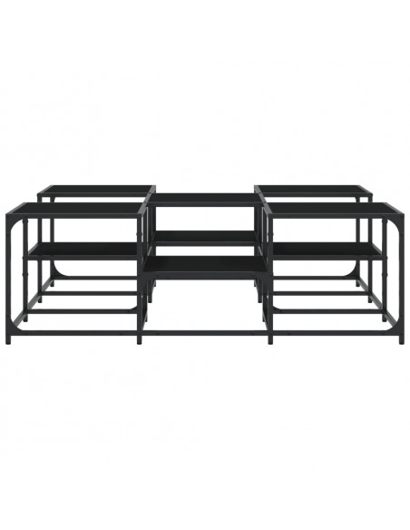 Tavolino da Salotto Nero 121x121x40 cm in Legno Multistrato