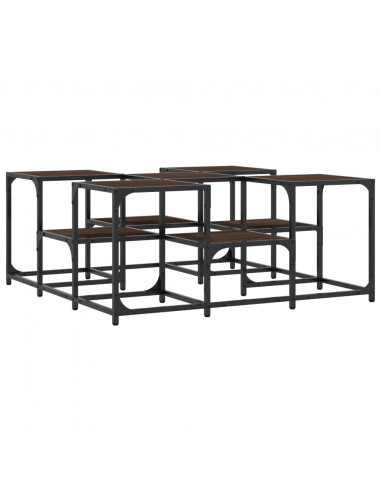 Tavolino da Salotto Rovere Marrone 91x91x40cm Legno Multistrato