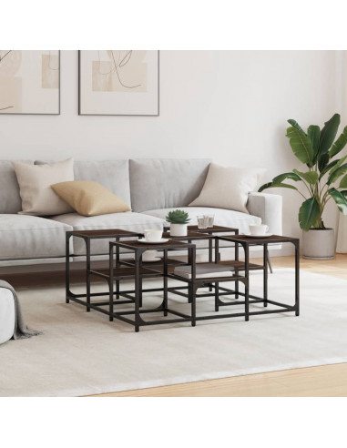 Tavolino da Salotto Rovere Marrone 91x91x40cm Legno Multistrato