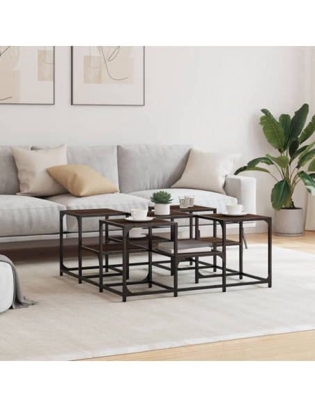 Tavolino da Salotto Rovere Marrone 91x91x40cm Legno Multistrato