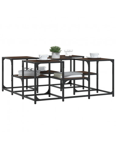 Tavolino da Salotto Rovere Marrone 91x91x40cm Legno Multistrato