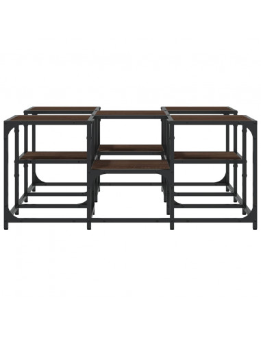 Tavolino da Salotto Rovere Marrone 91x91x40cm Legno Multistrato