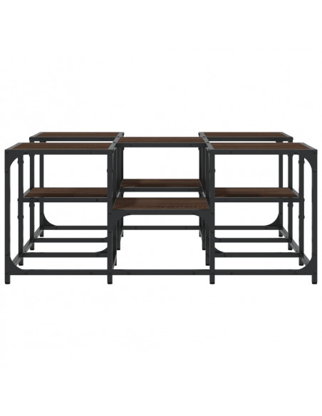 Tavolino da Salotto Rovere Marrone 91x91x40cm Legno Multistrato