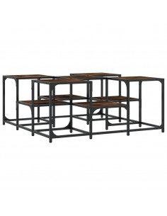 Tavolino da Salotto Rovere Fumo 91x91x40cm in Legno Multistrato 2