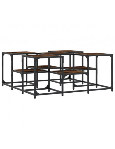 Tavolino da Salotto Rovere Fumo 91x91x40cm in Legno Multistrato