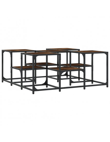 Tavolino da Salotto Rovere Fumo 91x91x40cm in Legno Multistrato