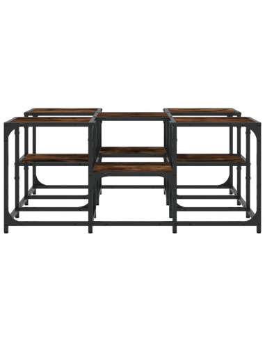 Tavolino da Salotto Rovere Fumo 91x91x40cm in Legno Multistrato