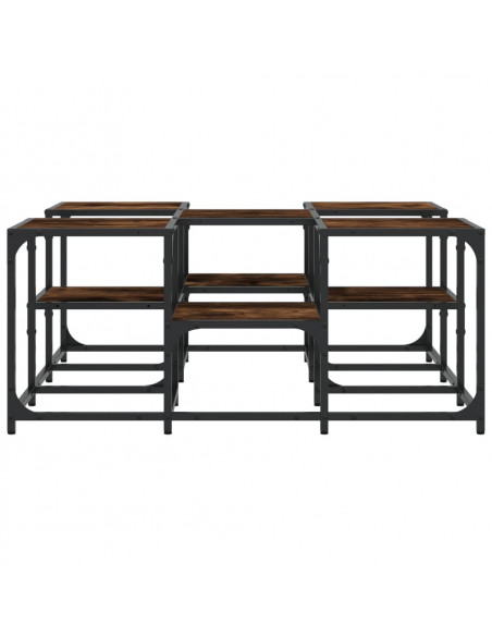 Tavolino da Salotto Rovere Fumo 91x91x40cm in Legno Multistrato