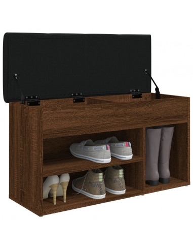 Panca per Scarpe Rovere Marrone 82x32x45,5 cm Legno Multistrato