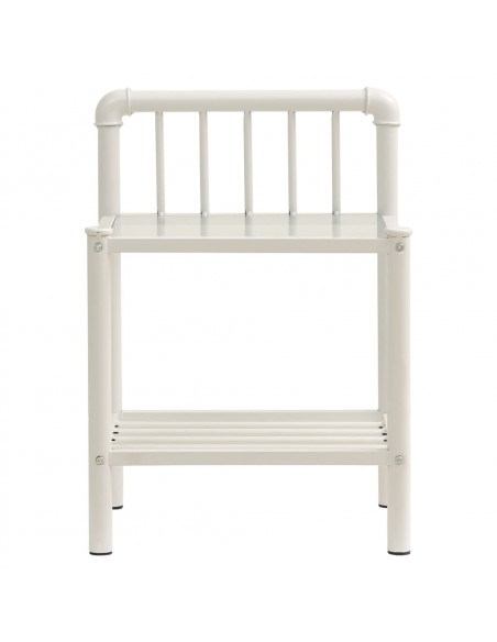 Comodino Bianco e Trasparente 45x34,5x62,5 cm Metallo e Vetro