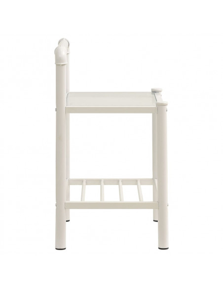 Comodino Bianco e Trasparente 45x34,5x62,5 cm Metallo e Vetro