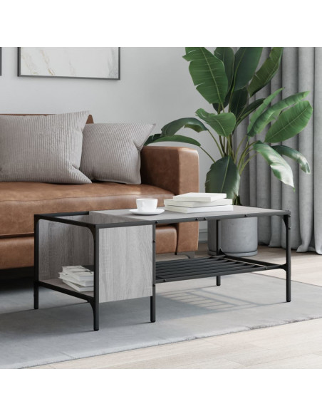Tavolino Salotto Ripiano Grigio Sonoma 100x51x40cm Multistrato