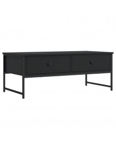 Tavolino da Salotto Nero 101x49x39,5 cm in Legno Multistrato 2