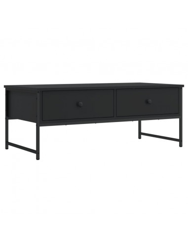 Tavolino da Salotto Nero 101x49x39,5 cm in Legno Multistrato