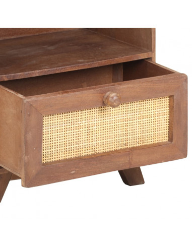 Comodino 40x30x50 cm in Legno Massello di Mango