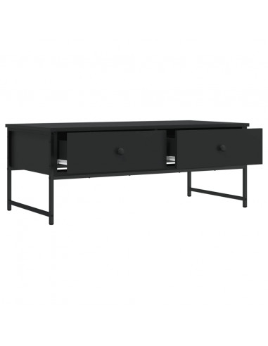 Tavolino da Salotto Nero 101x49x39,5 cm in Legno Multistrato