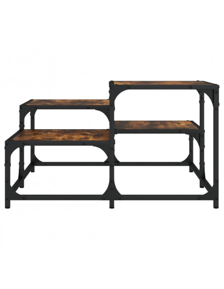 Tavolino da Salotto Rovere Fumo 68x68x40cm in Legno Multistrato