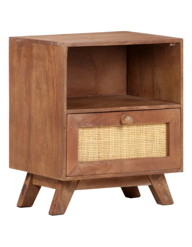 Comodino 40x30x50 cm in Legno Massello di Mango