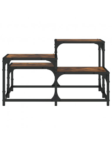 Tavolino da Salotto Rovere Fumo 68x68x40cm in Legno Multistrato