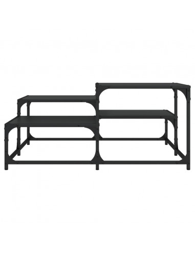 Tavolino da Salotto Nero 87,5x87,5x40 cm in Legno Multistrato