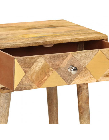 Comodino 40x30x58 cm in Legno Massello di Mango