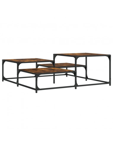 Tavolino da Salotto Rovere Fumo 107x107x40 cm Legno Multistrato