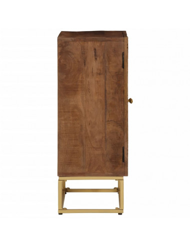 Credenza 55x30x76 cm in Legno Massello di Mango e Ferro