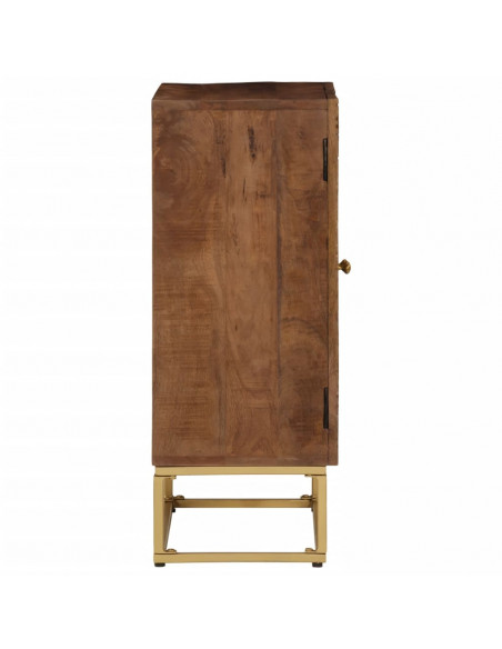 Credenza 55x30x76 cm in Legno Massello di Mango e Ferro