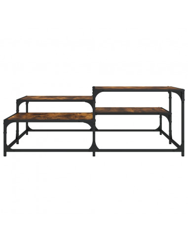 Tavolino da Salotto Rovere Fumo 107x107x40 cm Legno Multistrato