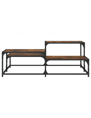 Tavolino da Salotto Rovere Fumo 107x107x40 cm Legno Multistrato