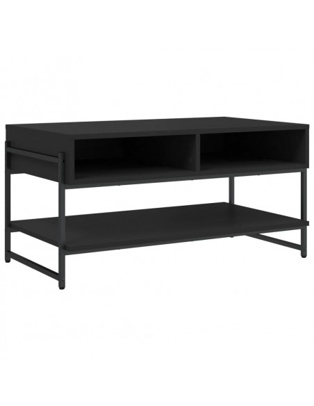 Tavolino da Salotto Nero 90x50x45 cm in Legno Multistrato
