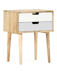 Comodino 47x35x59 cm in Legno Massello di Mango 2