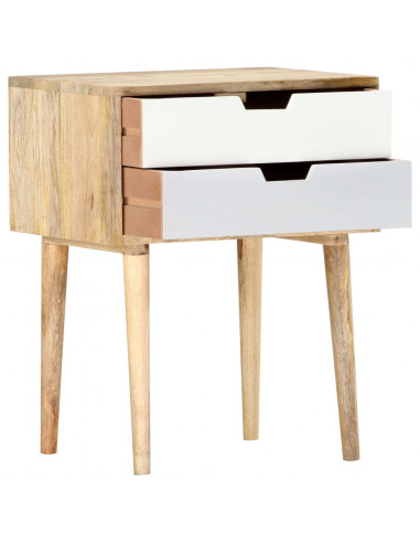 Comodino 47x35x59 cm in Legno Massello di Mango