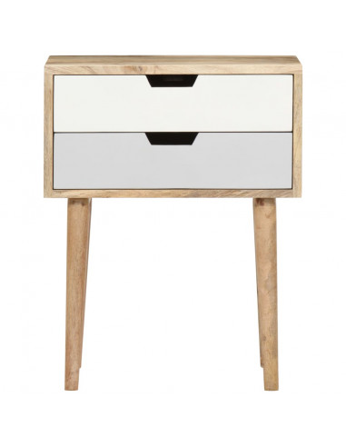 Comodino 47x35x59 cm in Legno Massello di Mango