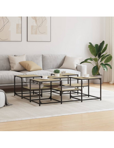 Tavolino Salotto Rovere Sonoma 121x121x40 cm Legno Multistrato