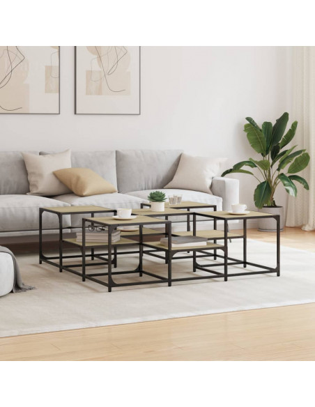 Tavolino Salotto Rovere Sonoma 121x121x40 cm Legno Multistrato