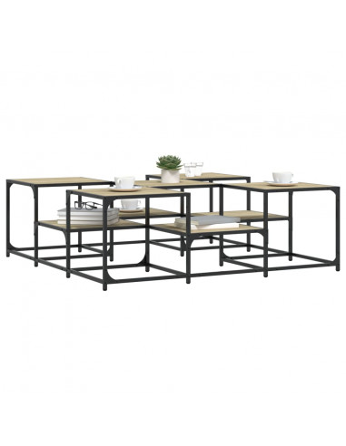 Tavolino Salotto Rovere Sonoma 121x121x40 cm Legno Multistrato