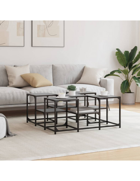 Tavolino da Salotto Grigio Sonoma 91x91x40 cm Legno Multistrato