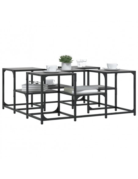 Tavolino da Salotto Grigio Sonoma 91x91x40 cm Legno Multistrato