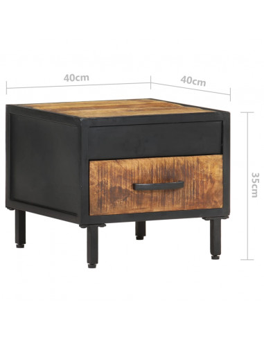Comodino 40x40x35 cm in Legno di Mango Grezzo