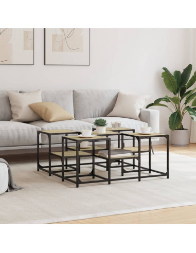 Tavolino da Salotto Rovere Sonoma 91x91x40 cm Legno Multistrato