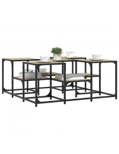 Tavolino da Salotto Rovere Sonoma 91x91x40 cm Legno Multistrato