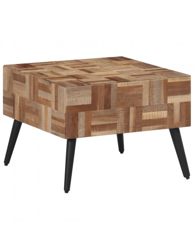 Tavolino da Salotto Grigio 55x55x40cm Massello Teak di Recupero