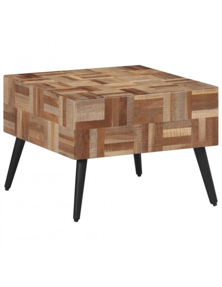 Tavolino da Salotto Grigio 55x55x40cm Massello Teak di Recupero