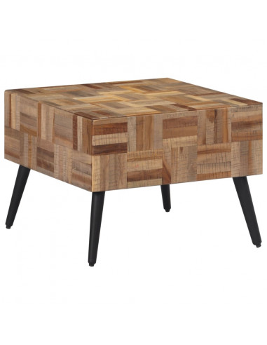 Tavolino da Salotto Grigio 55x55x40cm Massello Teak di Recupero