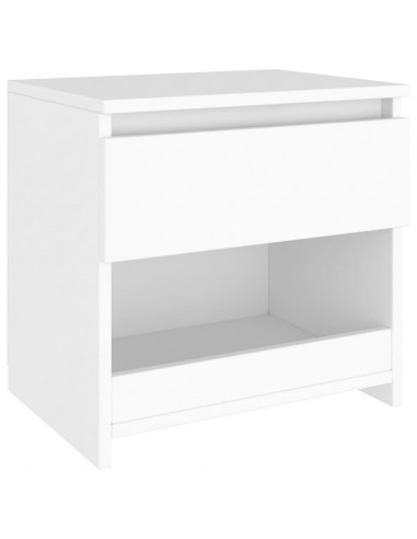 Comodino Bianco 40x30x39 cm in Legno Ingegnerizzato