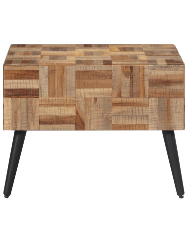 Tavolino da Salotto Grigio 55x55x40cm Massello Teak di Recupero